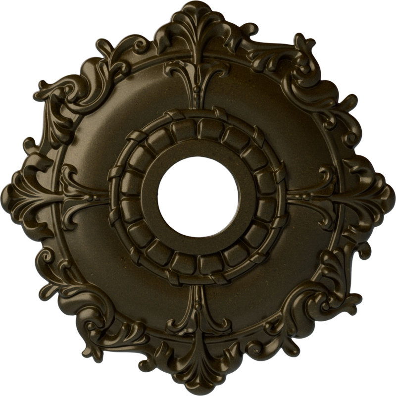 Endurathane Sellek Ceiling Medallion, 18 1/2"OD x 7/8"ID x 1 1/2"P (Fits Canopies up to 1 1/8")Hand-Painted Stone Hearth Finish