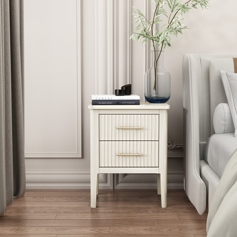 Lafayette Ahren Solid + Manufactured Wood Nightstand, White