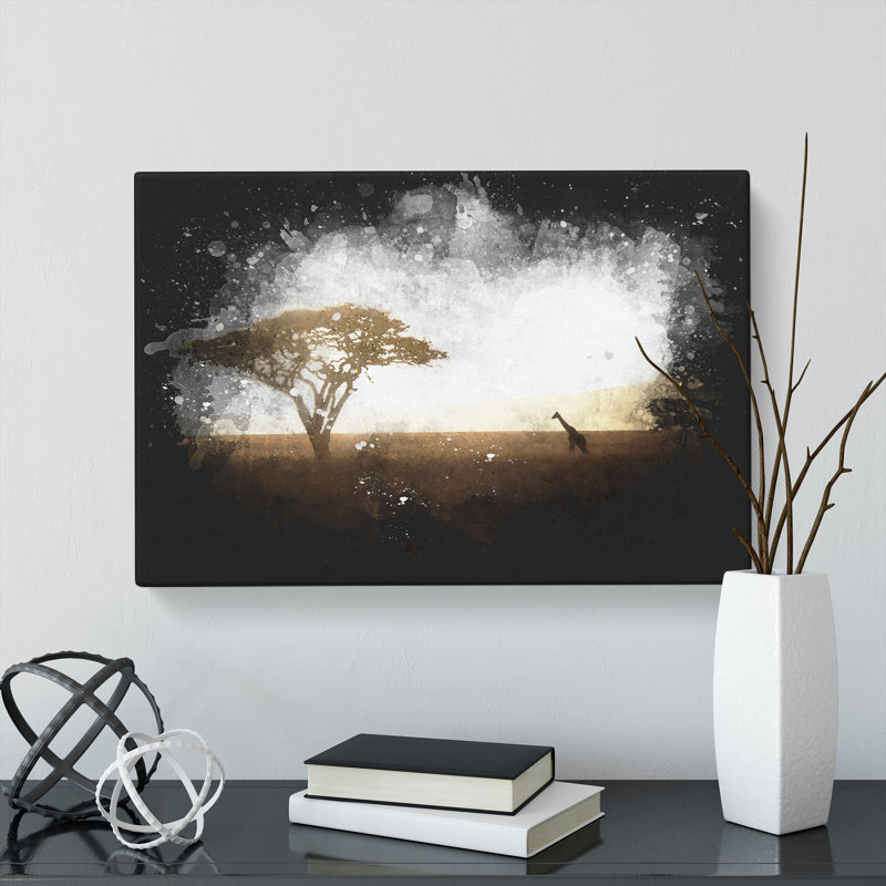 Giraffe In Tanzania - Wrapped Canvas, 40cm H x 60cm W x 3cm D