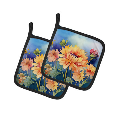Caroline's Treasures Floral Polyester Potholder Set