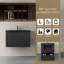 Ensemble de meuble-lavabo flottant avec lavabo, meuble de rangement mural moderne à rayures et tiroirs à fermeture en douceur, cuve à sable en quartz noir
