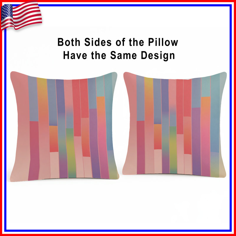 Coussins décoratifs multicolores à rayures verticales, 18 x 18 pouces