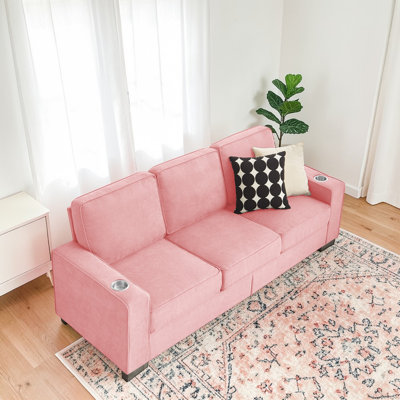 Canapé en tissu Snowfleece de 83,86 po Brooklington, canapé 3 places, meubles de salon, de chambre à coucher et de bureau