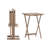 Hadley Four-Pack Acacia Tray Table Set with Stand