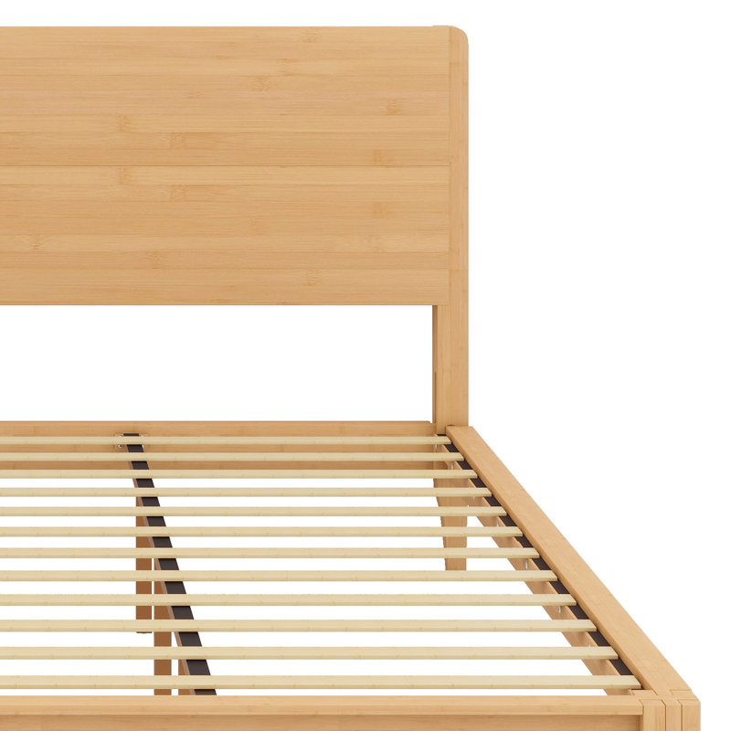 Lit plateforme en bois de bambou, Naturel
