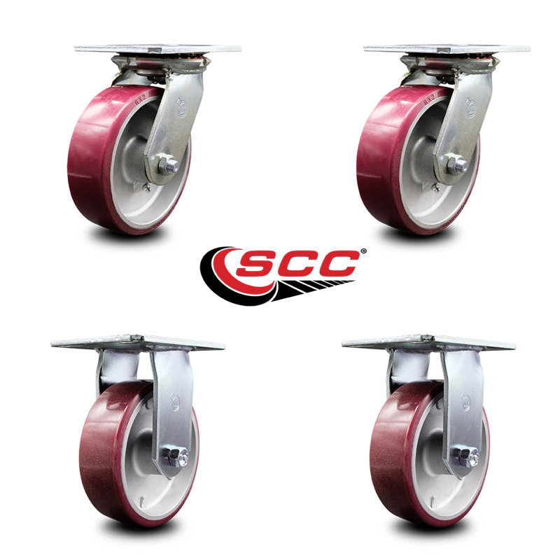 4 Piece Poly on Aluminum Caster Set