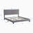 King Size Upholstered Platform Bed Frame With Button Tufted Linen Fabric Headboard, No Box Spring Needed, Wood Slat Support, Easy Assembly, Gray