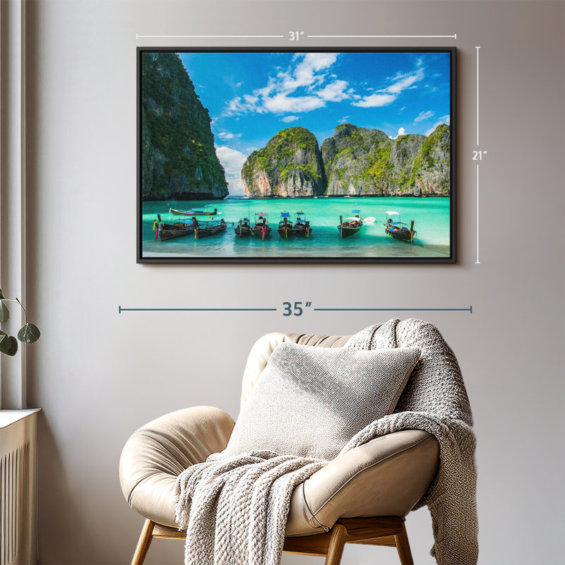 Plage "Maya Bay Ko Phi Phi Wall Art", H 21 po x l 31 po