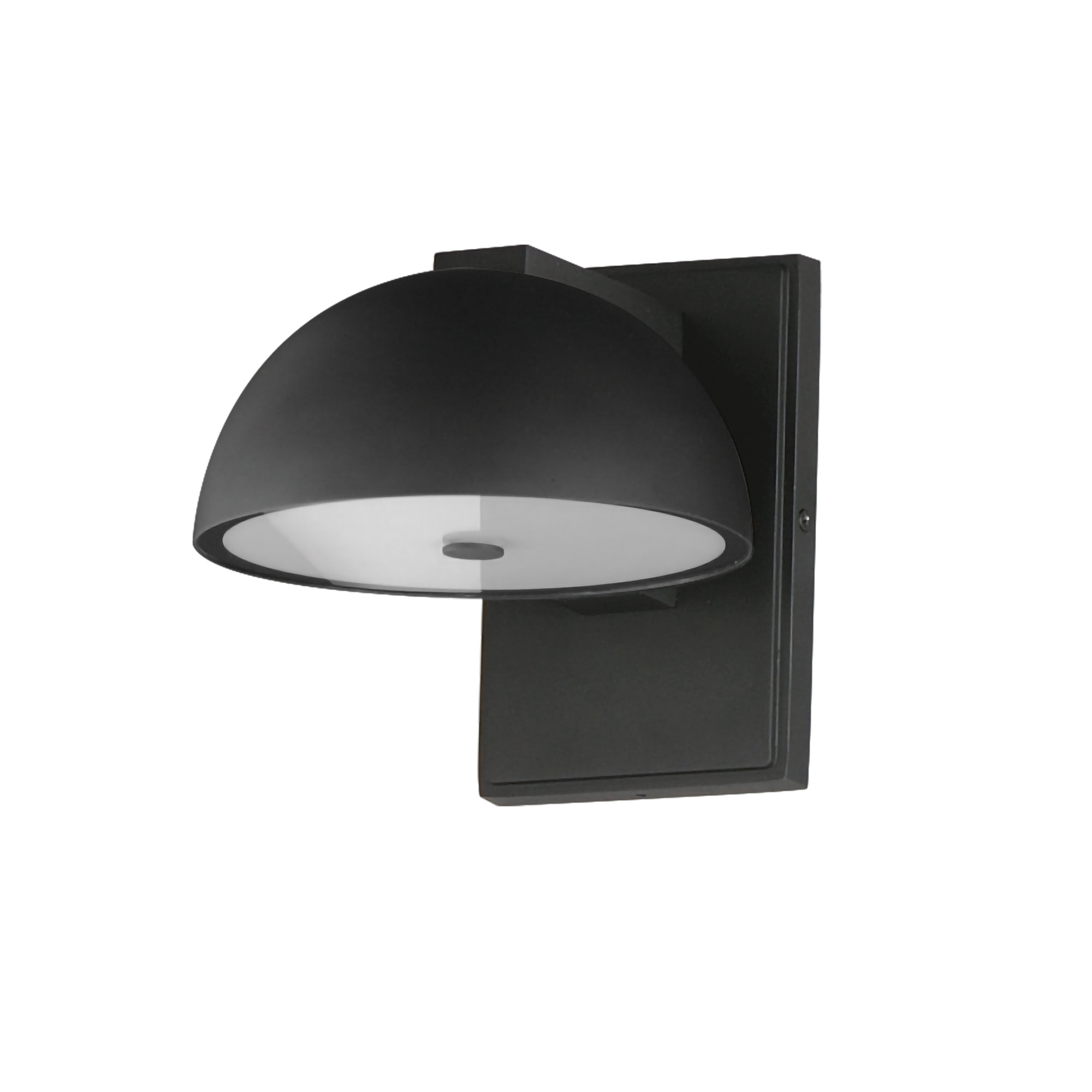 Dremann Single Light Dome Outdoor LED Wall Light, Black, 7" H x 7" W x 8.75" D