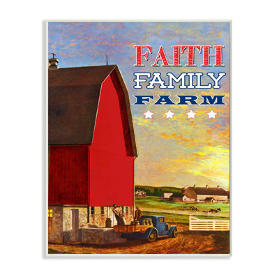 " Faith Family American Farm Rustic Word Design " by The Saturday Evening Post