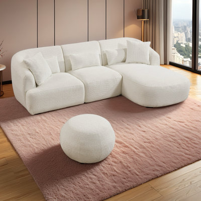 Canapé modulaire à dossier incurvé de luxe à dossier incurvé de 100,79 po Boneless