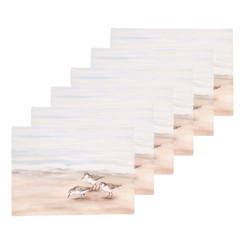 Ensemble de 6 napperons Sandpiper Coastal Shores
