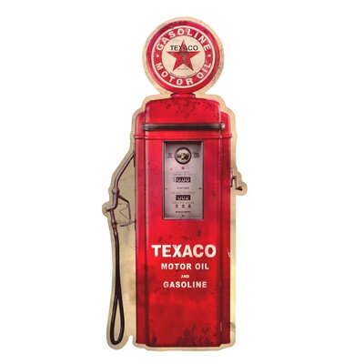Micky Texaco Gas Station Gasoline Pump Tin Sign -  Millwood Pines, 737EAE23BC8143F78166E2E6D456FD18
