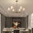 Khloeann 6 - Light Dimmable Round Kitchen Island Chandelier with Cloth Shade