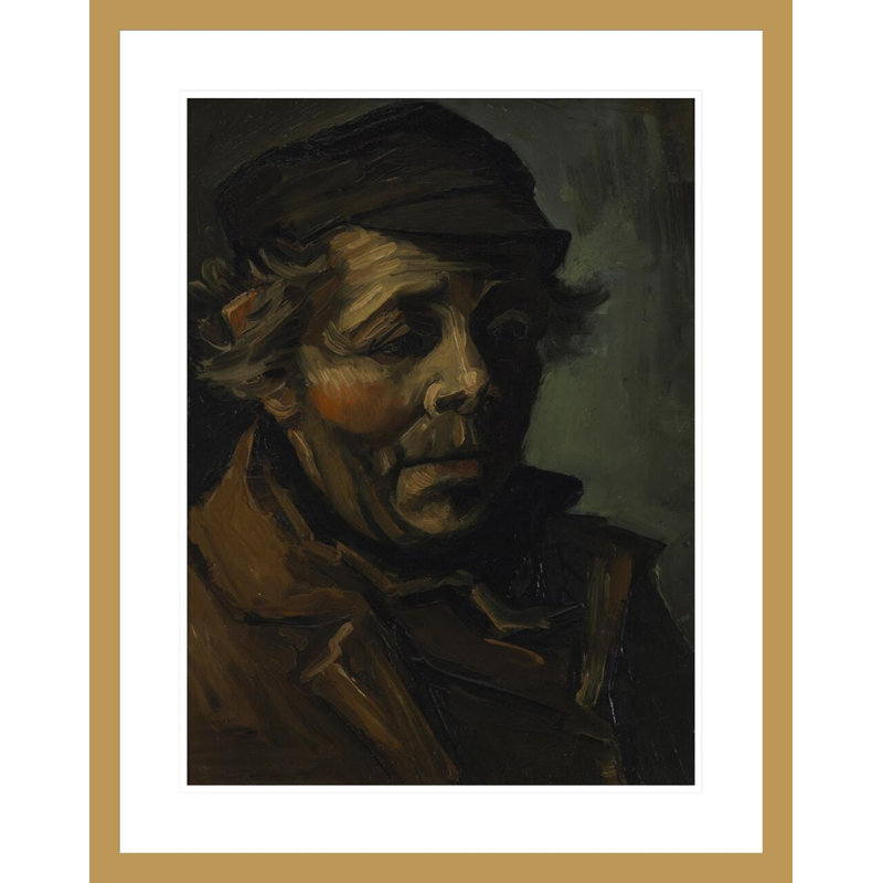 Tête de paysan avec chapeau par Vincent Van Gogh, H 29,5 po x l 23,48 po