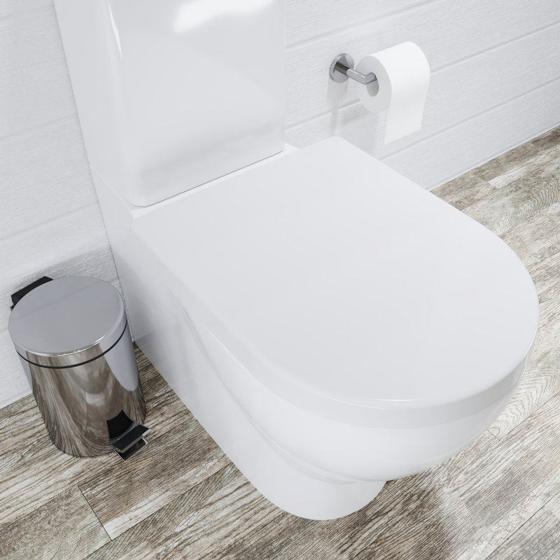 Croydex Wl610722H Telese D Shape Toilet Seat, White With Soft Close And Quick Release