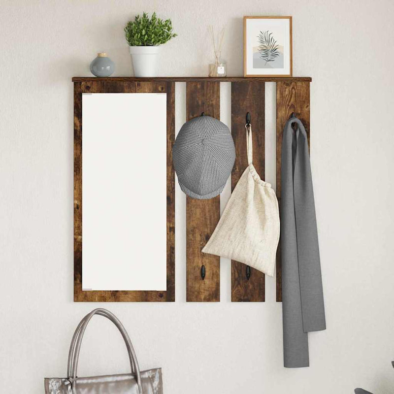Wall-Mounted Coat Rack 84 X 10 X 80 Cm Engineered Wood, Smoked Oak