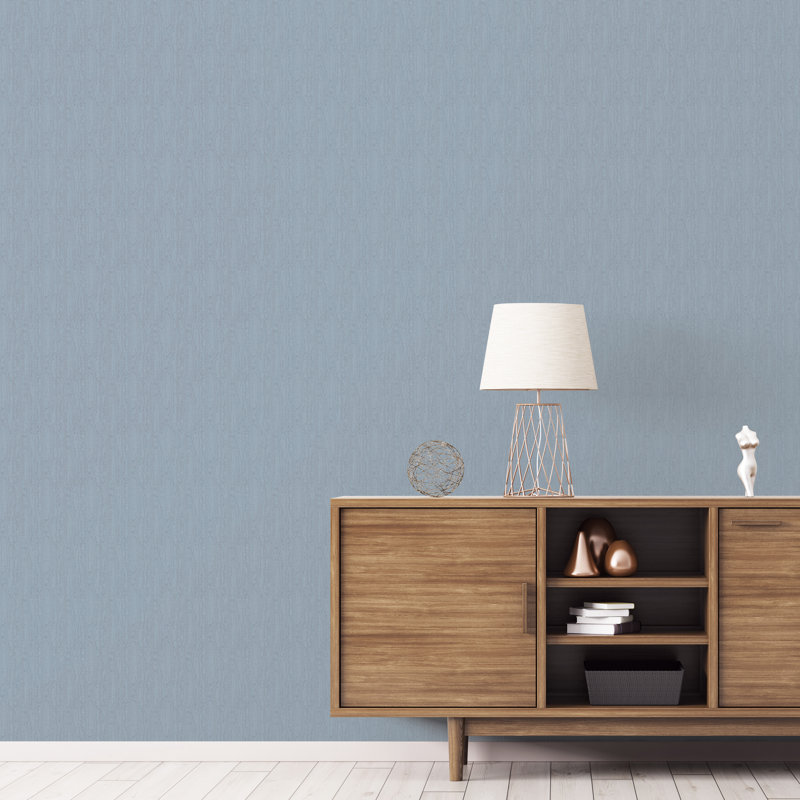 Luxe Moire Texture Wallpaper, Blue