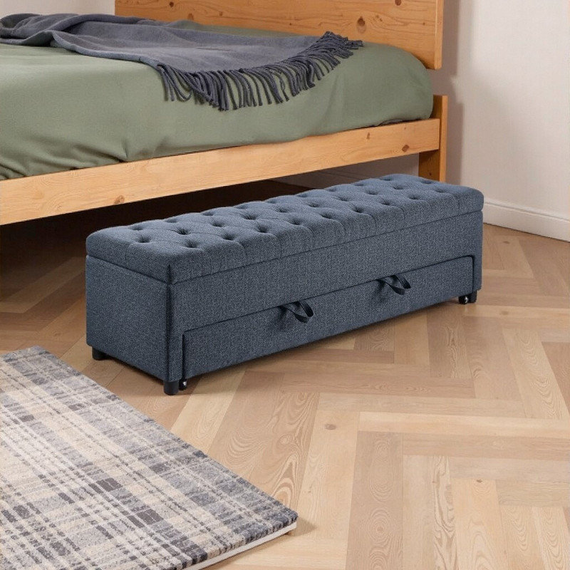 Repose-pieds 60 po avec repose-pieds Boucle, Bleu