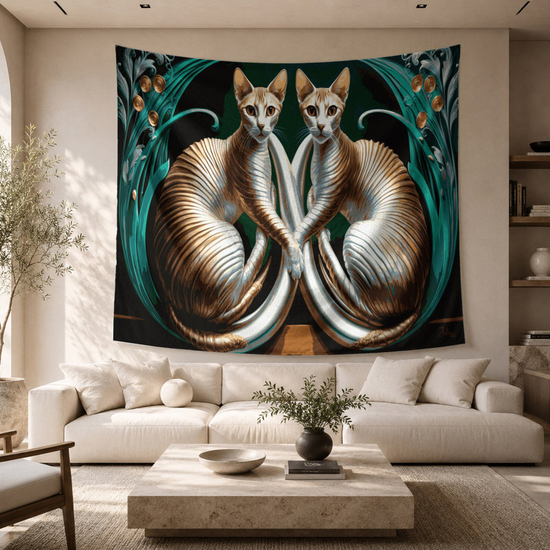 Tapisserie «Cats Cornish Rex», 26 po x 36 po