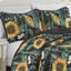 Ensemble de couvre-lit réversible en microfibre 3 pièces Sunflower - imprimé floral, très grand-120804217