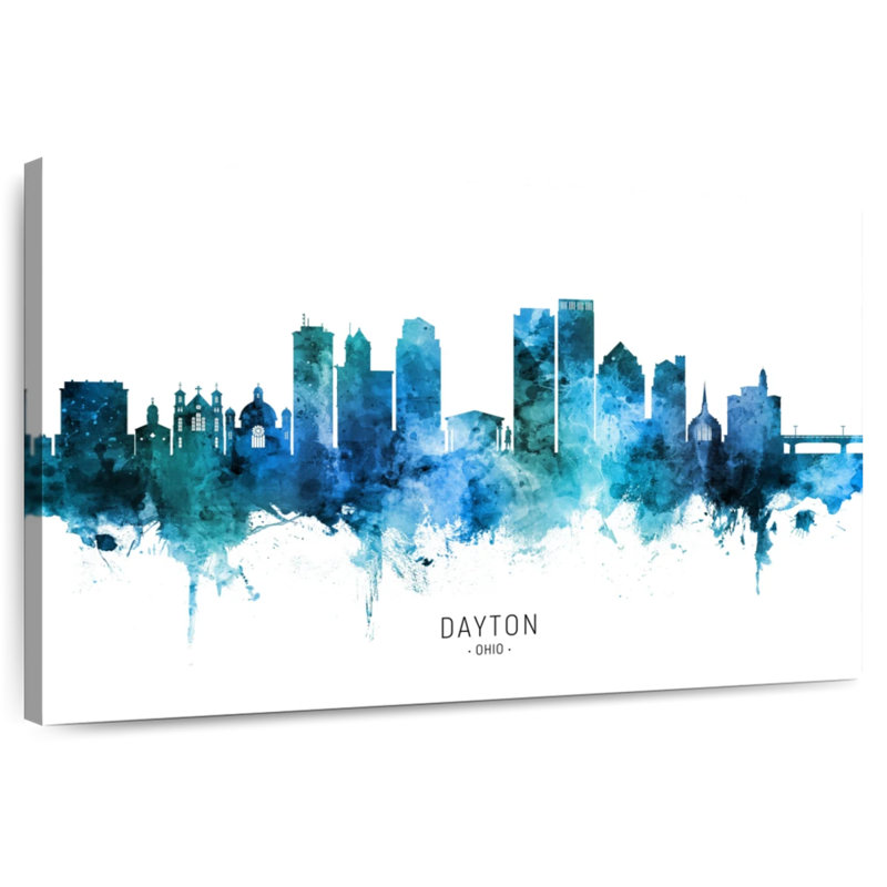Dayton Ohio Skyline III, H 26 po x l 39 po