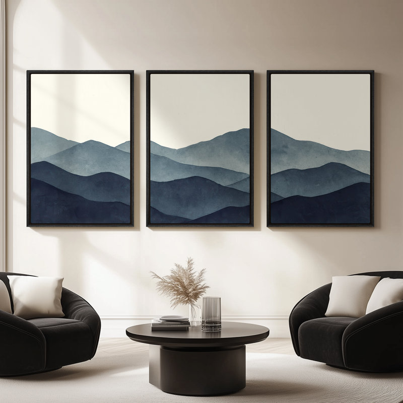 Framed Canvas wall Art, Vintage Abstract Wall pirnts for Bedroom, 36" H x 24" W, Black