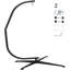 Metal Hanging Hammock C-stand For Chair, Porch Swing W/weather-resistant Finish, 330lbs Lord Offset Base, 360° Rotation（Without Chair）