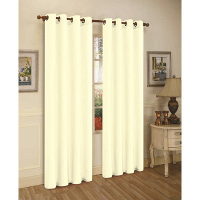 Panneaux de rideau semi-transparents avec œillets de couleur unie