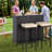3-Piece Outdoor Patio Bar Set with Two Stools and Glass Top Table, Patio Wicker Furniture with Removable Cushions
