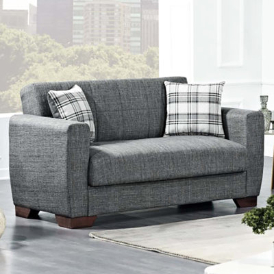 Canapé convertible gris avec rangement. Ajout tendance et pratique. Tissu chenille, pour les petits espaces. Assemblage facile. Capacité de poids de 600 livres, mobilier élégant. Rembourré, convient à