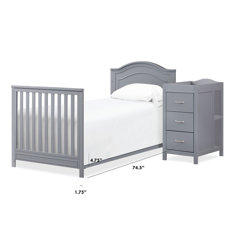 Ensemble de conversion pour lit simple Charlie Mini Combo, Gris