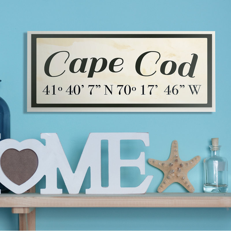 «Cape Cod» par Daphne Polselli, reproduction d'art textuel sur toile, H 7 po x l 17 po, Plaque murale