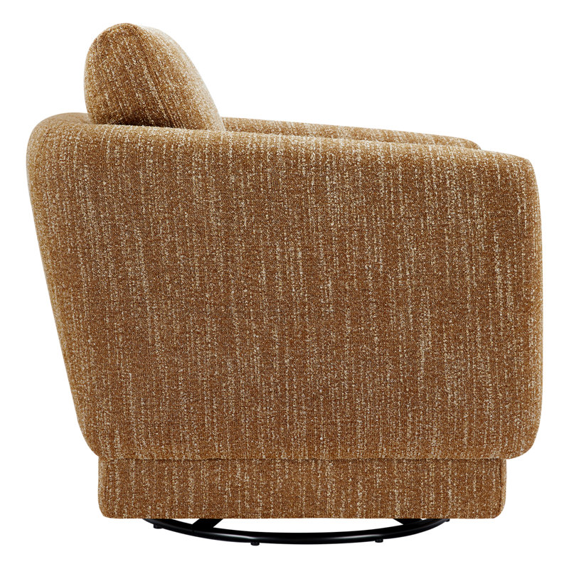 Ramel Upholstered Swivel Armchair, Mellow Mustard Boucle