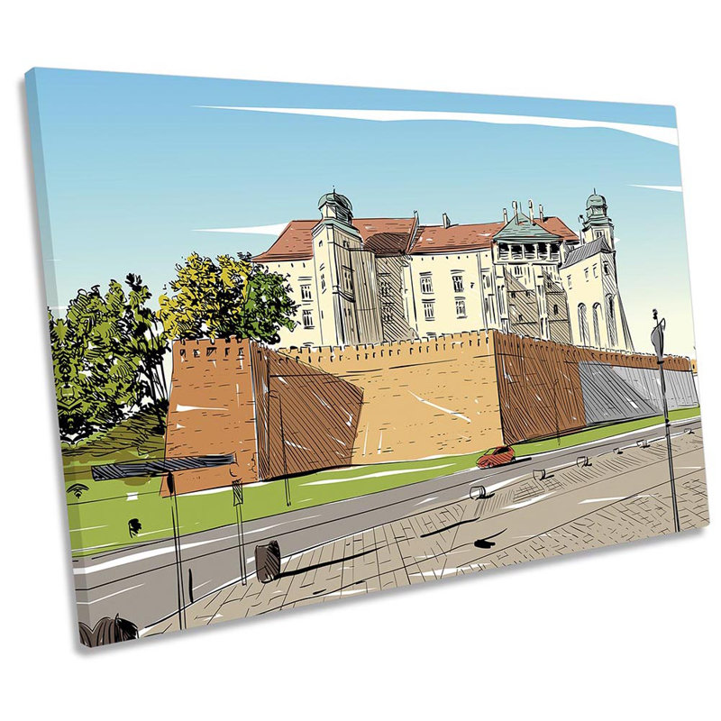 Wawel Castle Krakow Poland - Wrapped Canvas Painting, 30.5cm H x 45.7cm W