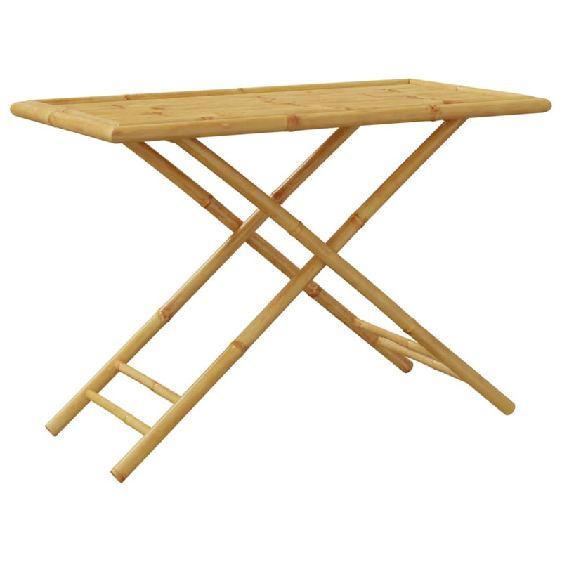 VidaXL Natural Bamboo Folding Patio Table 43.3" x 21.7"