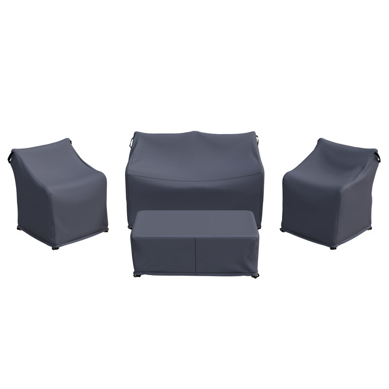 Serene Acacia Wood Outdoor Conversation Set Group Seating Patio Furniture Covers