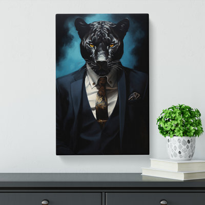 Panther in a Suit Painting No.2 - Wrapped Canvas