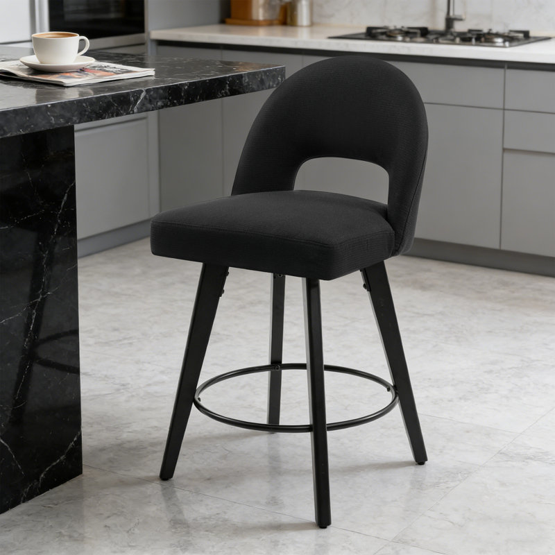 26" Swivel Counter & Bar Stool, Black