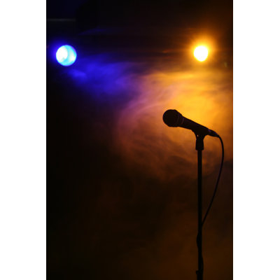 Silhouette Of A Mic by AarStudio - No Frame Art Prints on Canvas