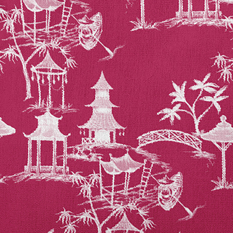Palm Beach Toile Reversible Throw Pillow, 16" x 16", Light Pink
