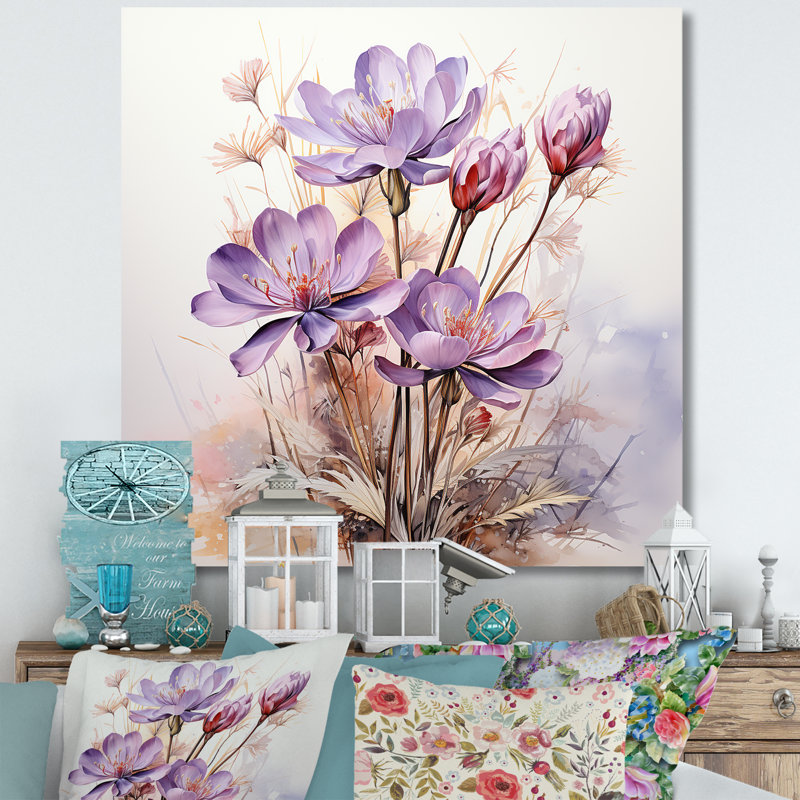 Art mauve zen mauve, H 30 po x l 30 po x P 1,5 po, Toile tendue