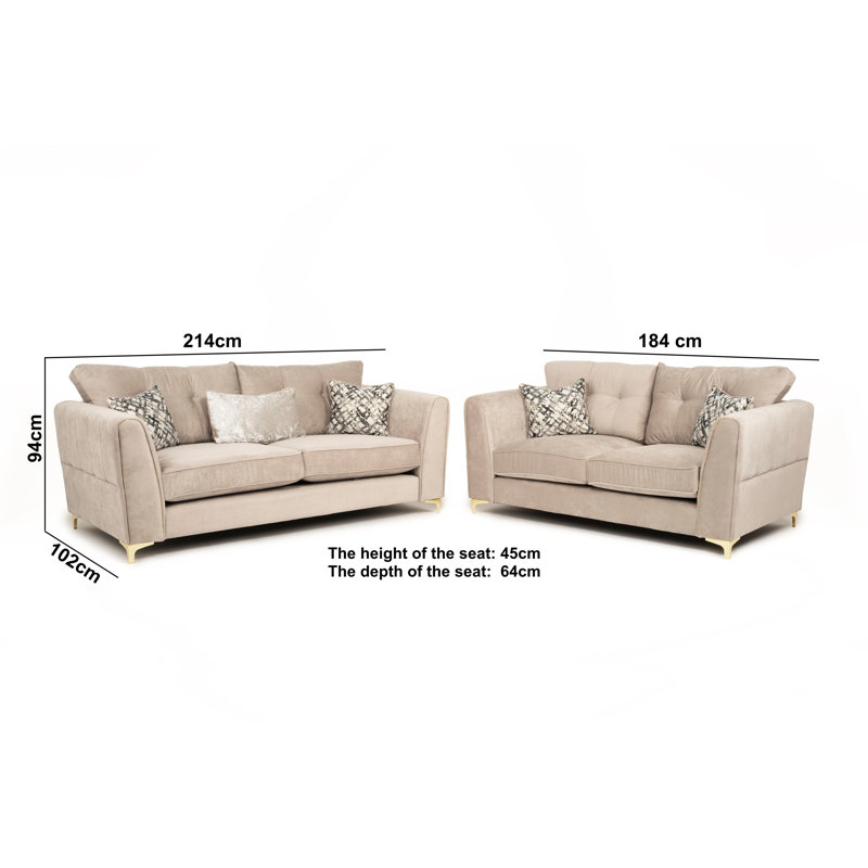 SERENA 3+2 SOFA SET BEIGE, Beige