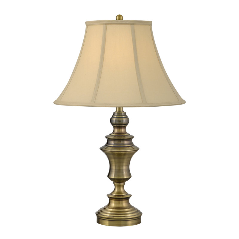 Vigore -  28" Satin Brass Touch Switch Table Lamp with USB Ports