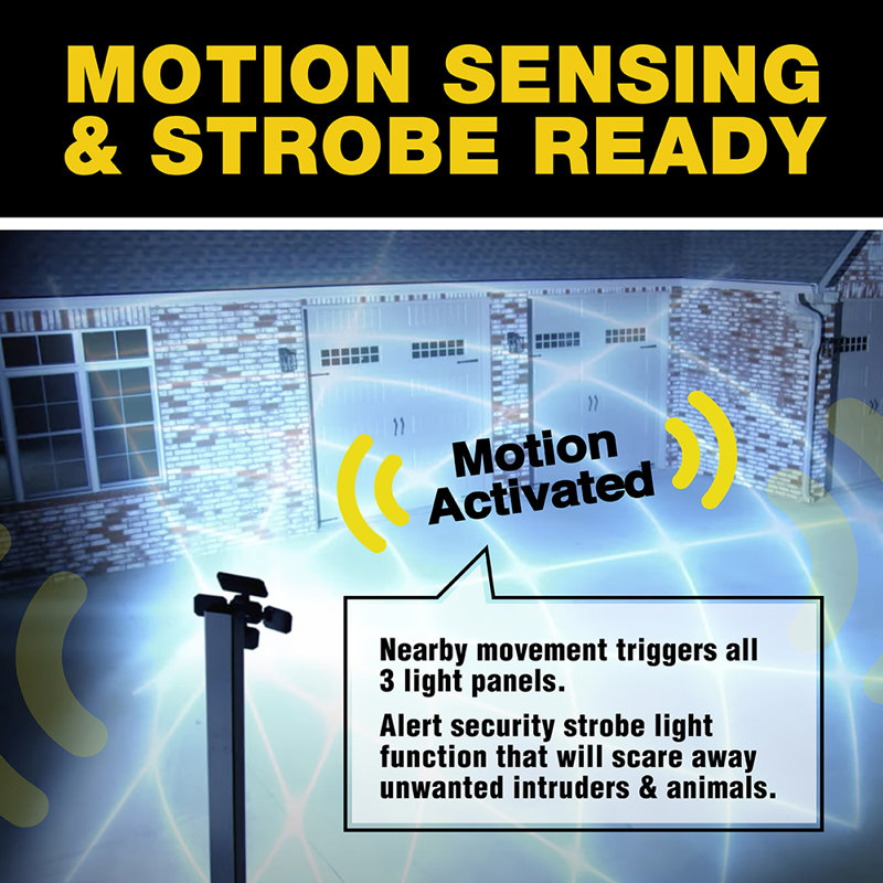Bell & Howell Solar-Powered Motion-Sensing LED Floodlight with Adjustable Panels