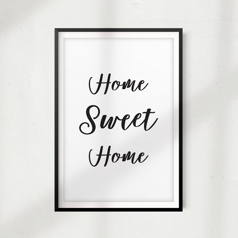 Home Sweet Home - Reproduction d'art textuel avec cadre photo, H 7 po x l 5 po x P 0,05 po