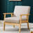 Scandinavian Upholstered Solid Wood Frame Comfortable Lounge Accent Armchair-1230076044