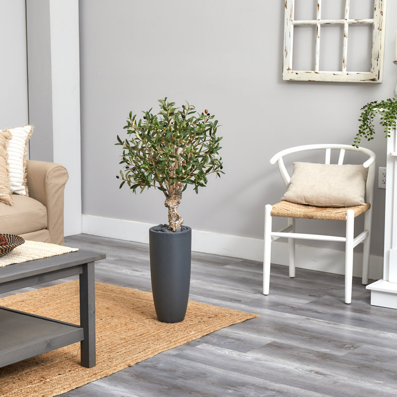 42'' Faux Olive Tree Tree in Ceramic Planter