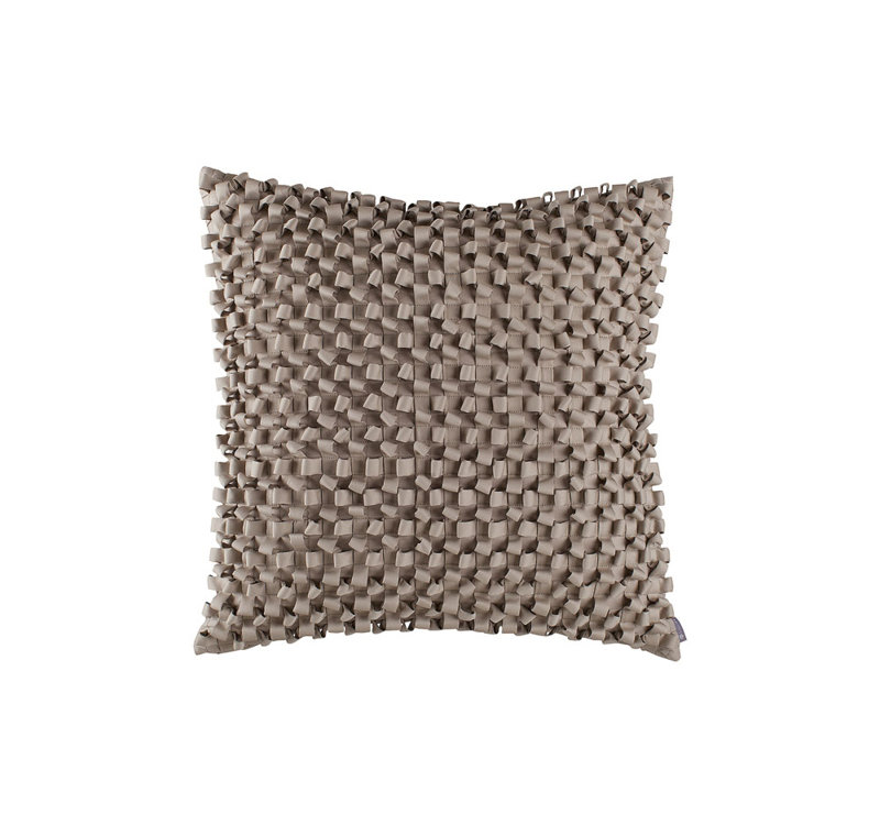 Ribbon Silk Square Pillow Cover & Insert, Silver