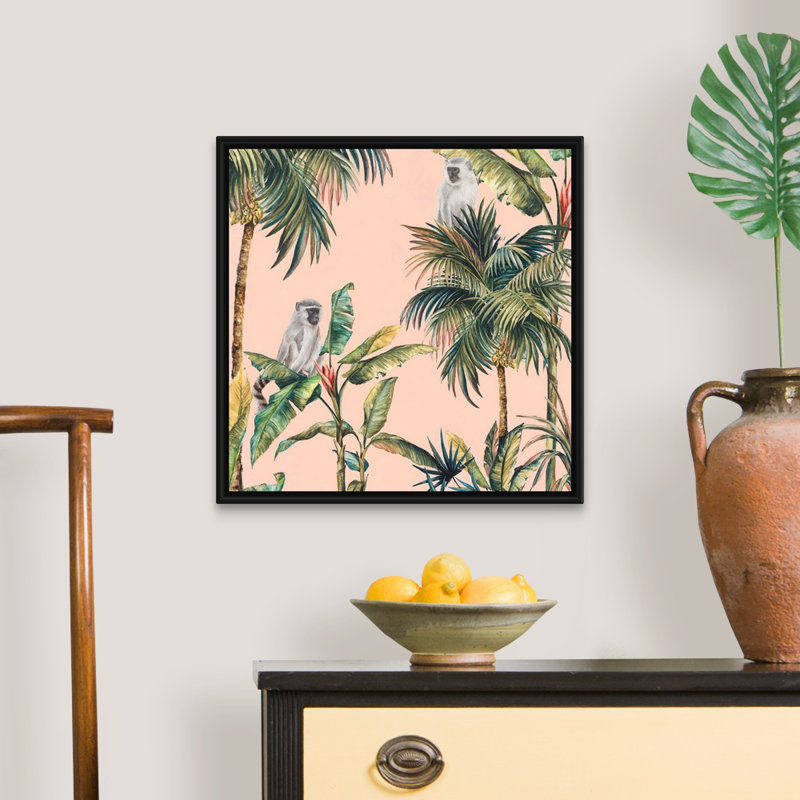 Reproduction d’art sur toile, "Tropicano I" par Eva watts, Cadre noir, H 22 po x l 22 po x P 1,75 po
